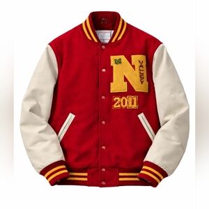 TAG Sportswear North Valley High School Varsity Jacket Leather Sleeves Medium